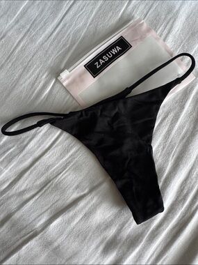 ZASUWA Black Minimal Thong Bikini Bottom